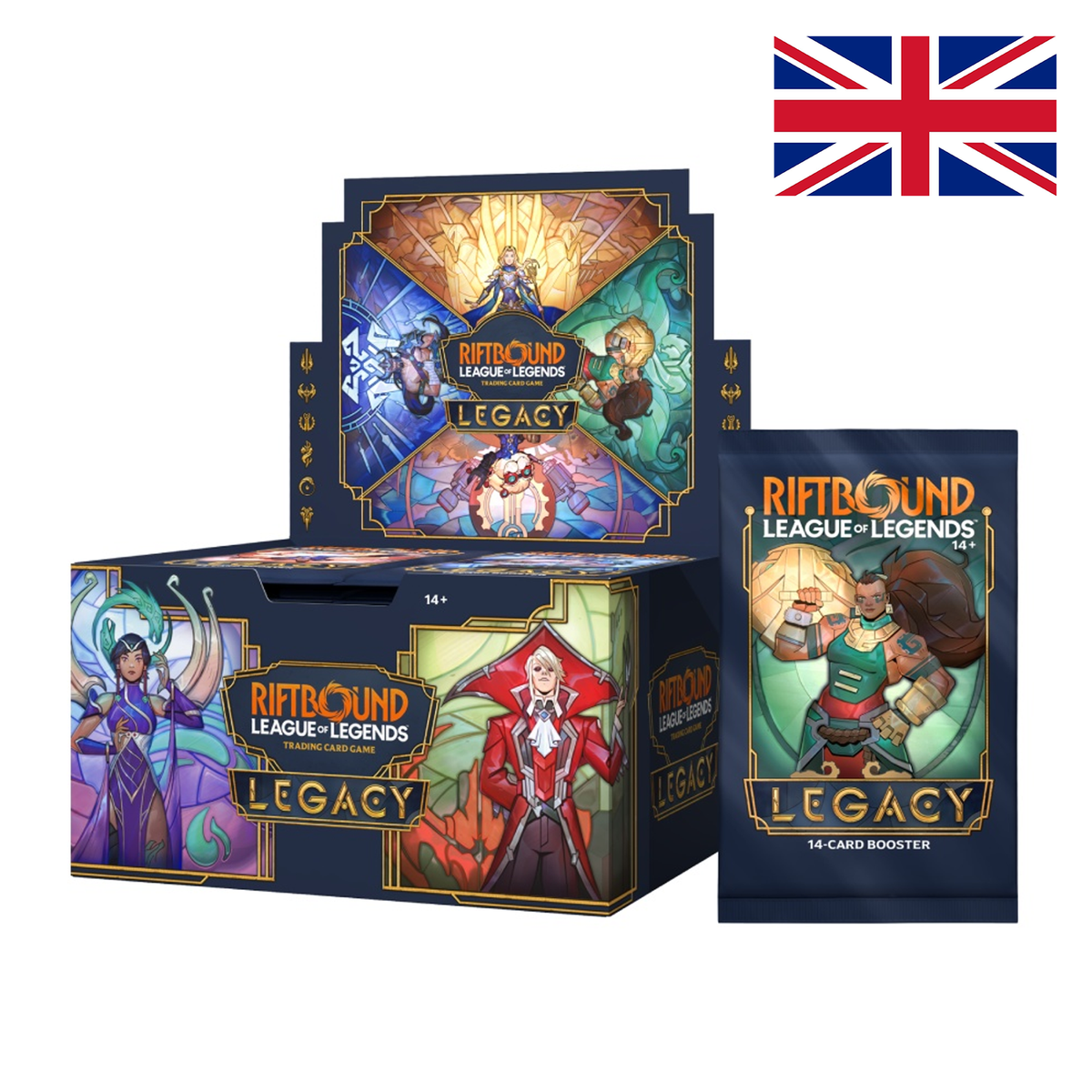 Riftbound Legacy English booster display and booster pack